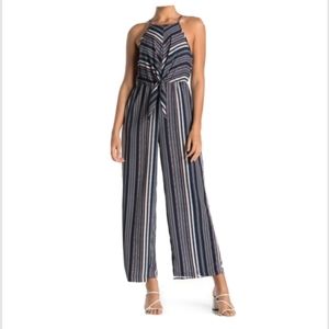 KENEDIK Wide Legged Jumpsuit Stiped Blue/Pink Size Medium